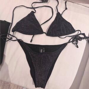 TRIANGL BLACK SPARKLY SWIMSUIT SIZE S
